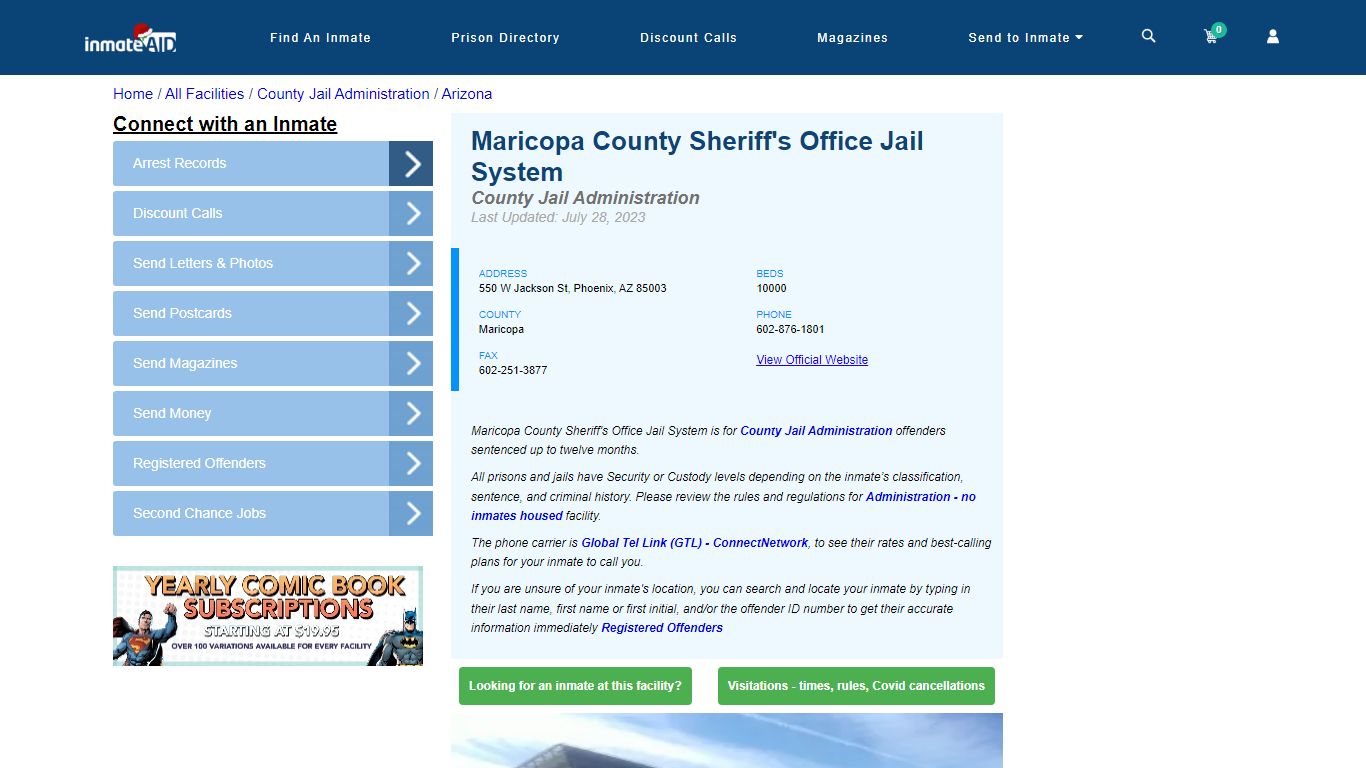 Maricopa County Sheriff's Office Jail System - InmateAid